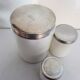 Lot of 3 old jars of laboratory glass color white