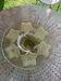 Large glass and frosted glass fruit bowl, yellow, floral pattern