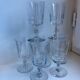 Set of 7 crystal wine glasses engraved early twentieth century