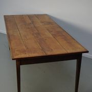 Table à manger en chêne de ferme rustique française du début du 20e siècle