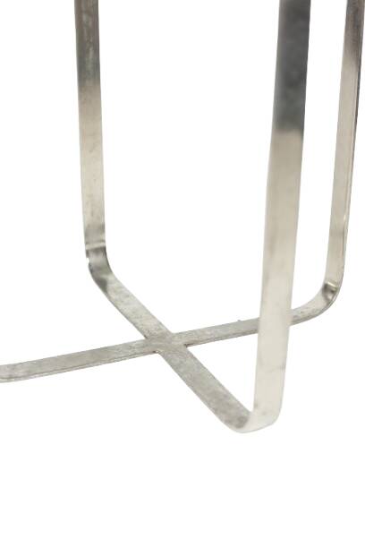 Tabouret rond de style Industriel, en métal et cuir. Années 1970