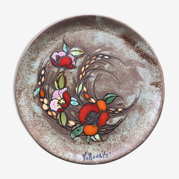 Vallauris ceramic flower decoration plate