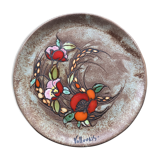 Vallauris ceramic flower decoration plate