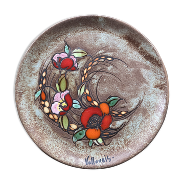 Vallauris ceramic flower decoration plate