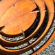 Designer coffee table, foot and circular top from the 60s