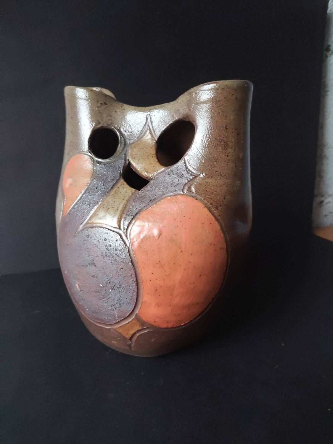 Vintage 1970s art ceramic owl – In the style of Georges Martin