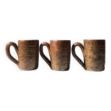 Set of 3 mugs/cups in pyrite sandstone
