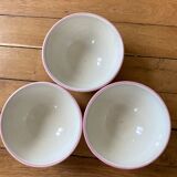 Set of 3 pink vichy bowls