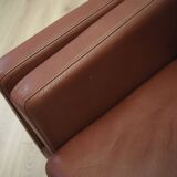 Brown leather sofa, Danish design, 1970s, production: Denmark