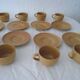 8 Tasses et sous tasses Grès village CNP France
