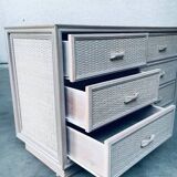 Washed Rattan Chest of Drawers, 1980s