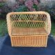 Vintage trunk bench braided rattan