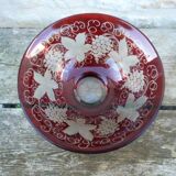 Garnet double crystal salad bowl with Bohemian glass grape motifs.