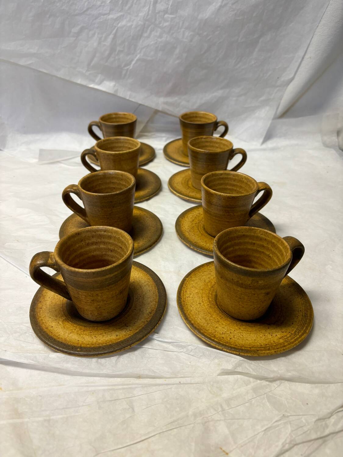 Set of 8 vintage stoneware mugs