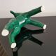 Vintage art deco green earthenware doe from the 60s
