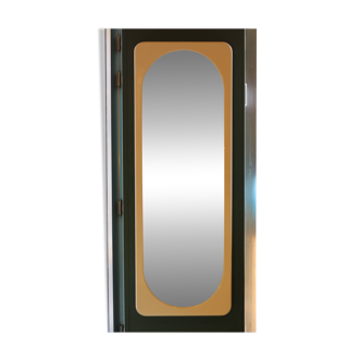 Space-Age white floor mirror