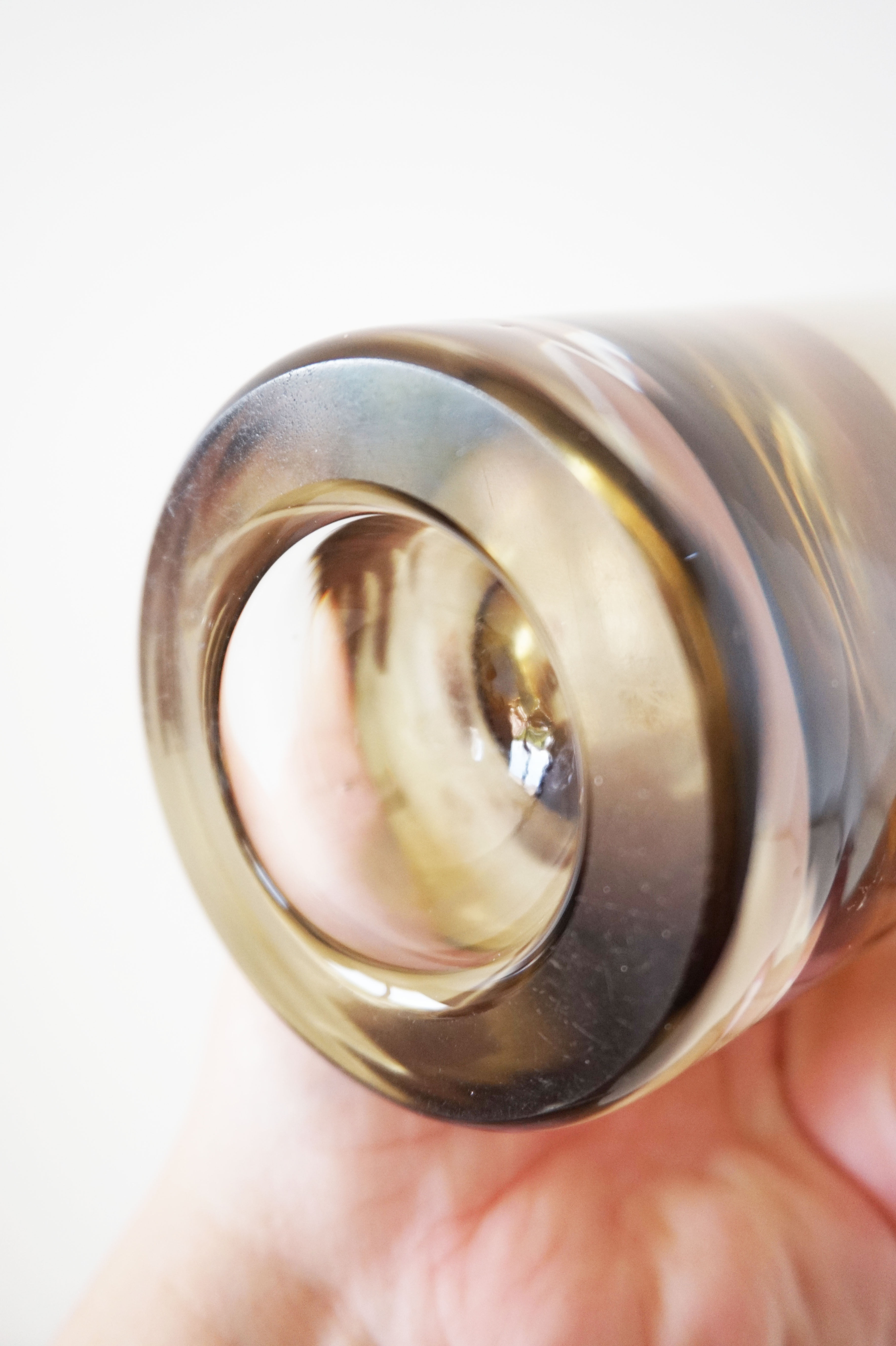 1960 Smoked Glass Roll Vase