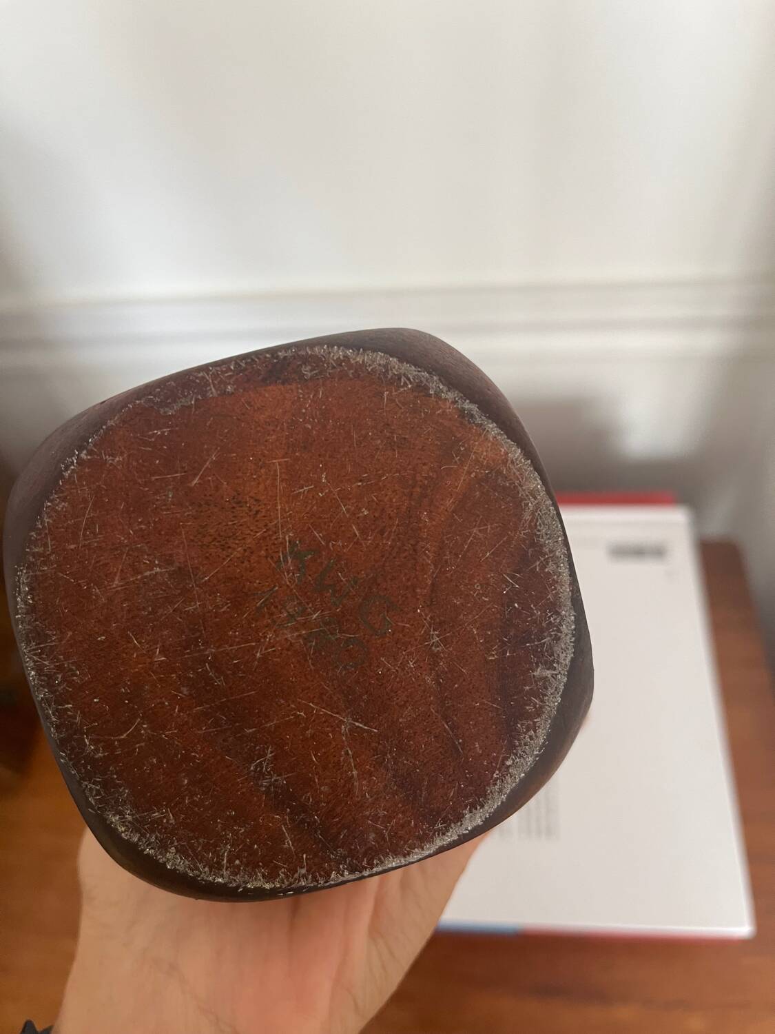 Brutalist wooden vase from the 80s