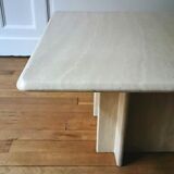 Square travertine coffee table