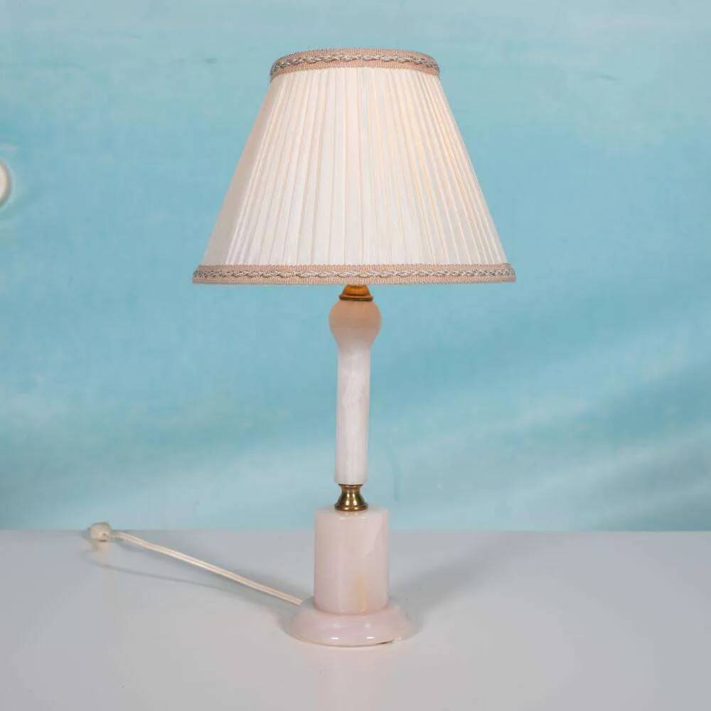 Bohemian chic natural stone table lamp, mid-century onyx table lamp.