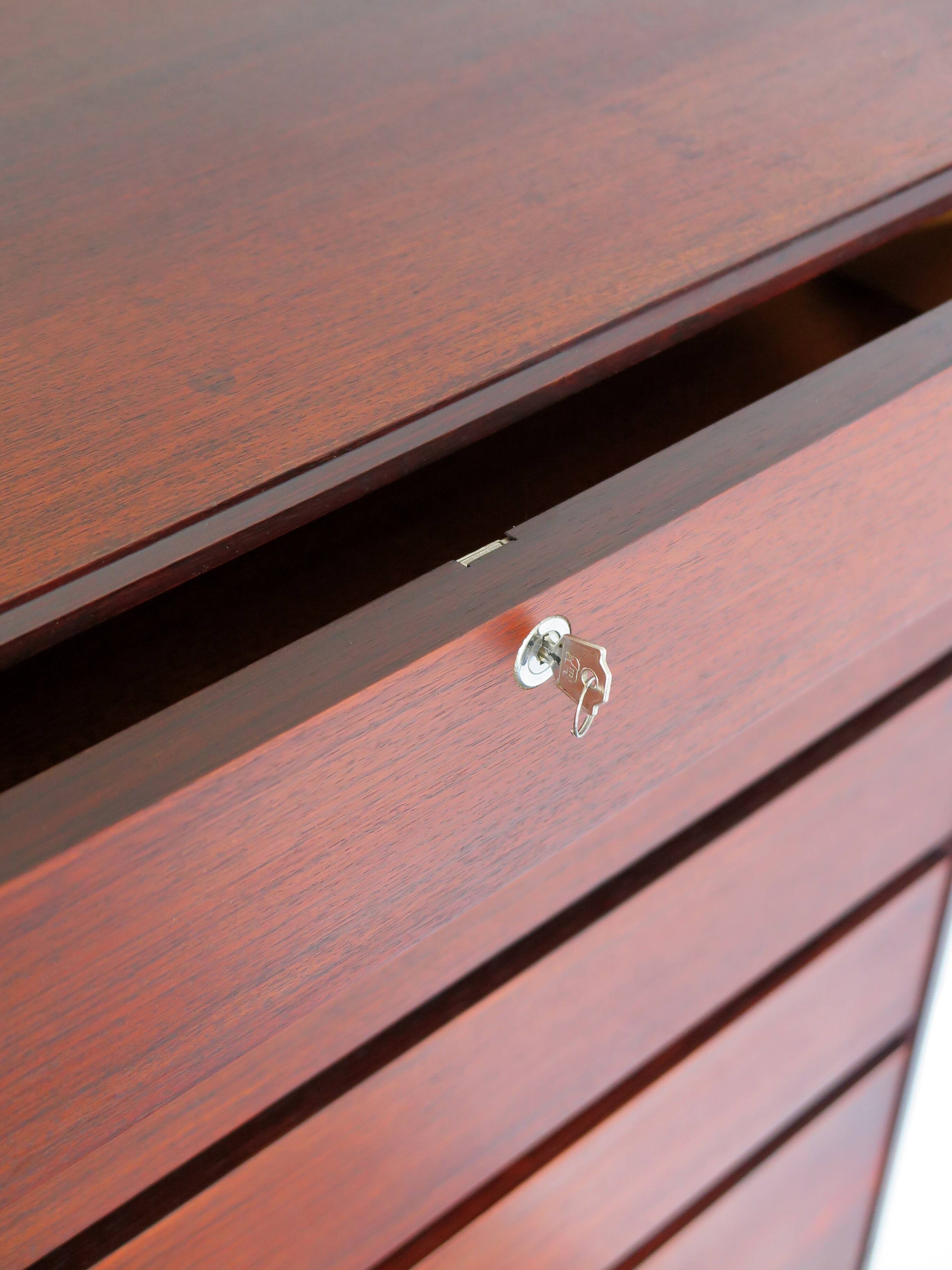 Scandinavian midcentury darkwood chest of drawers 1950s