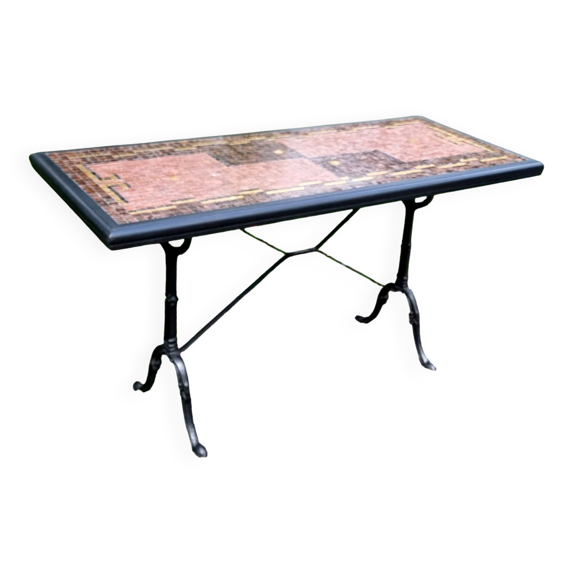 Table bistrot mosaïque de verre années 70