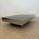 Old glass and chrome coffee table Italian design from the 70s vintage