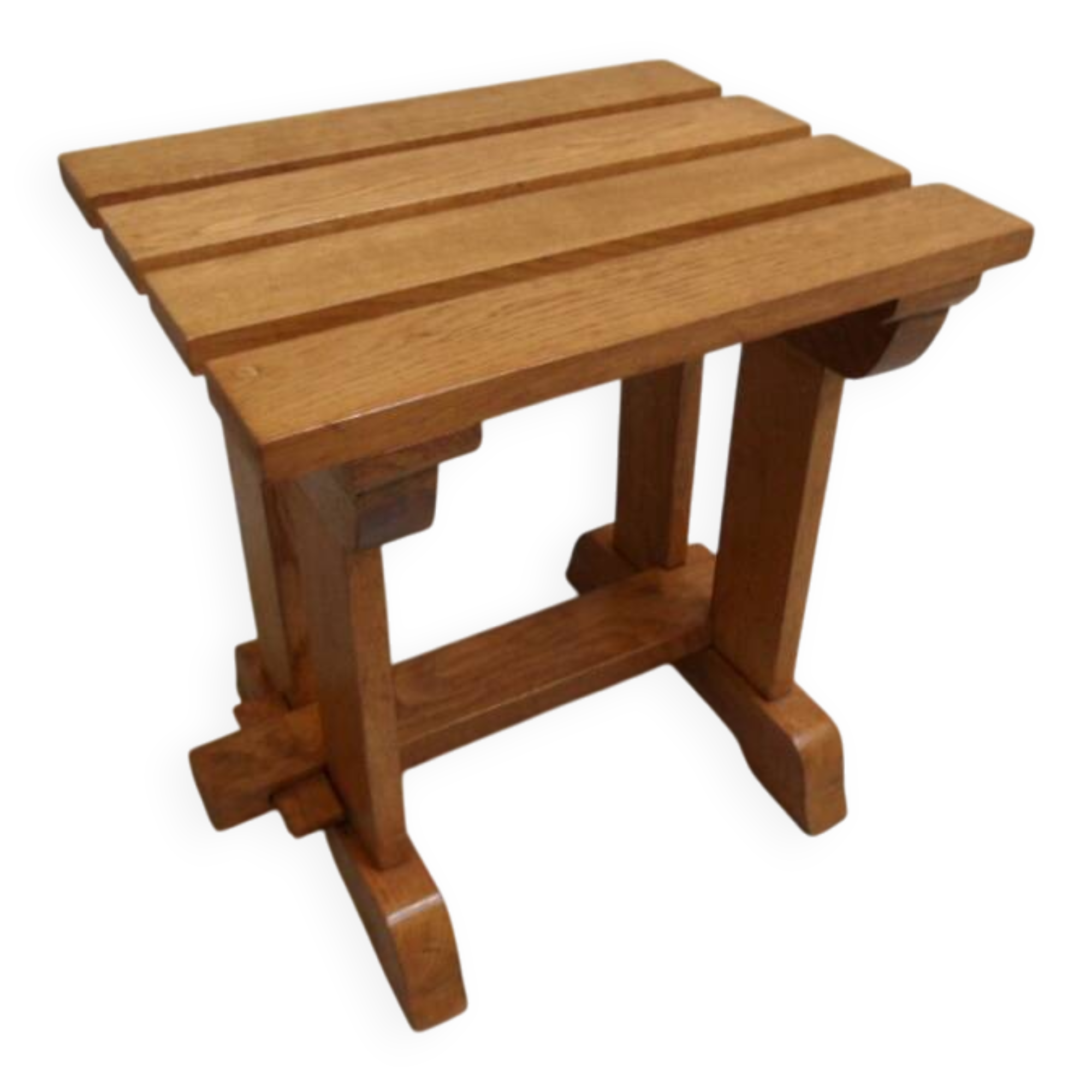 Vintage brutalist oak coffee table