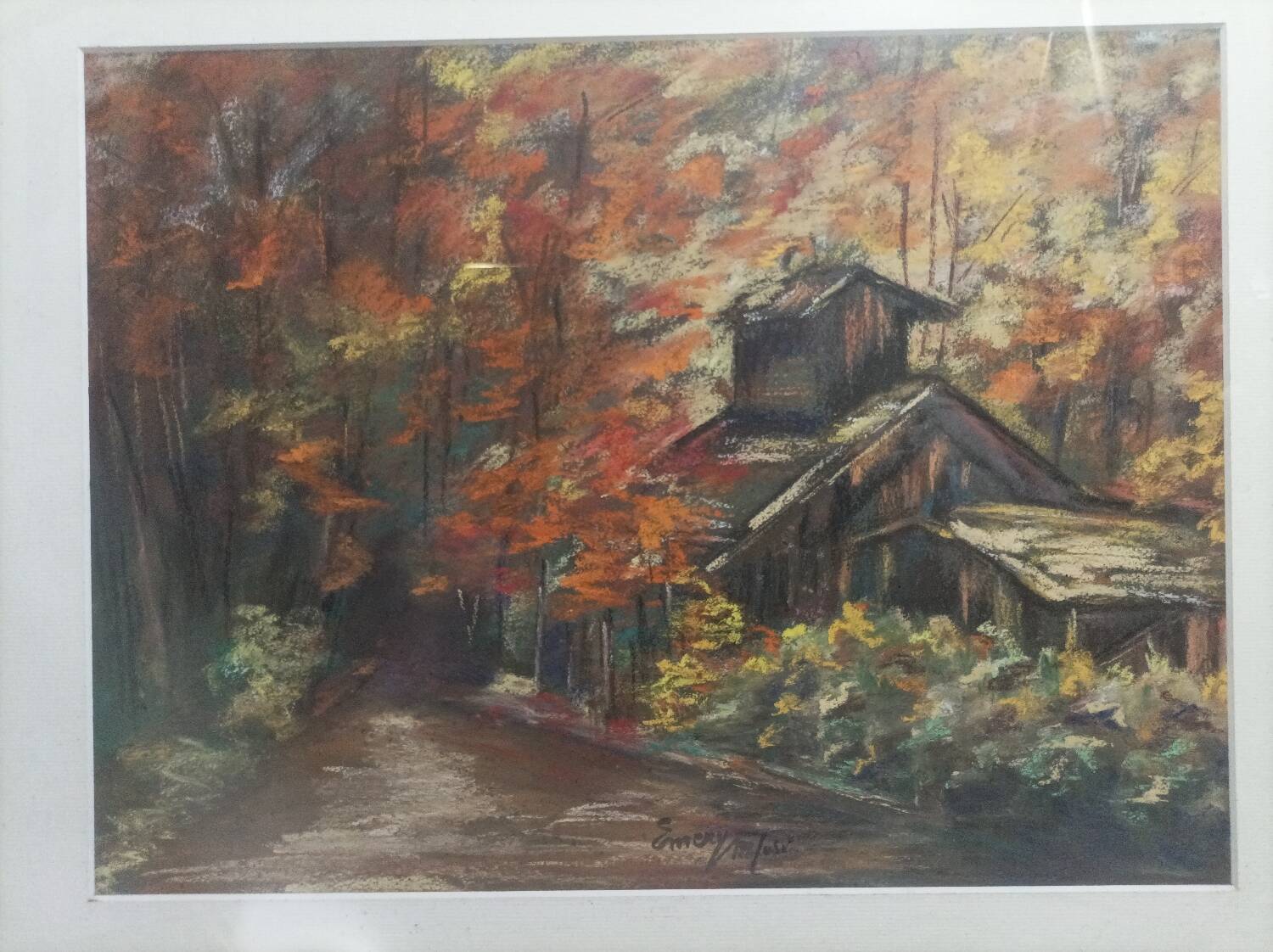 Signed pastel drawing