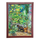 Vintage impressionist oil painting of a garden, Alexander Michael 1994.