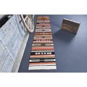 Vintage Turkish Oushak Handmade Wool Cotton White Kilim Runner Rug 60x295