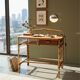 Vintage rattan and bamboo desk or dressing table (81x47 cm) – Riviera style,