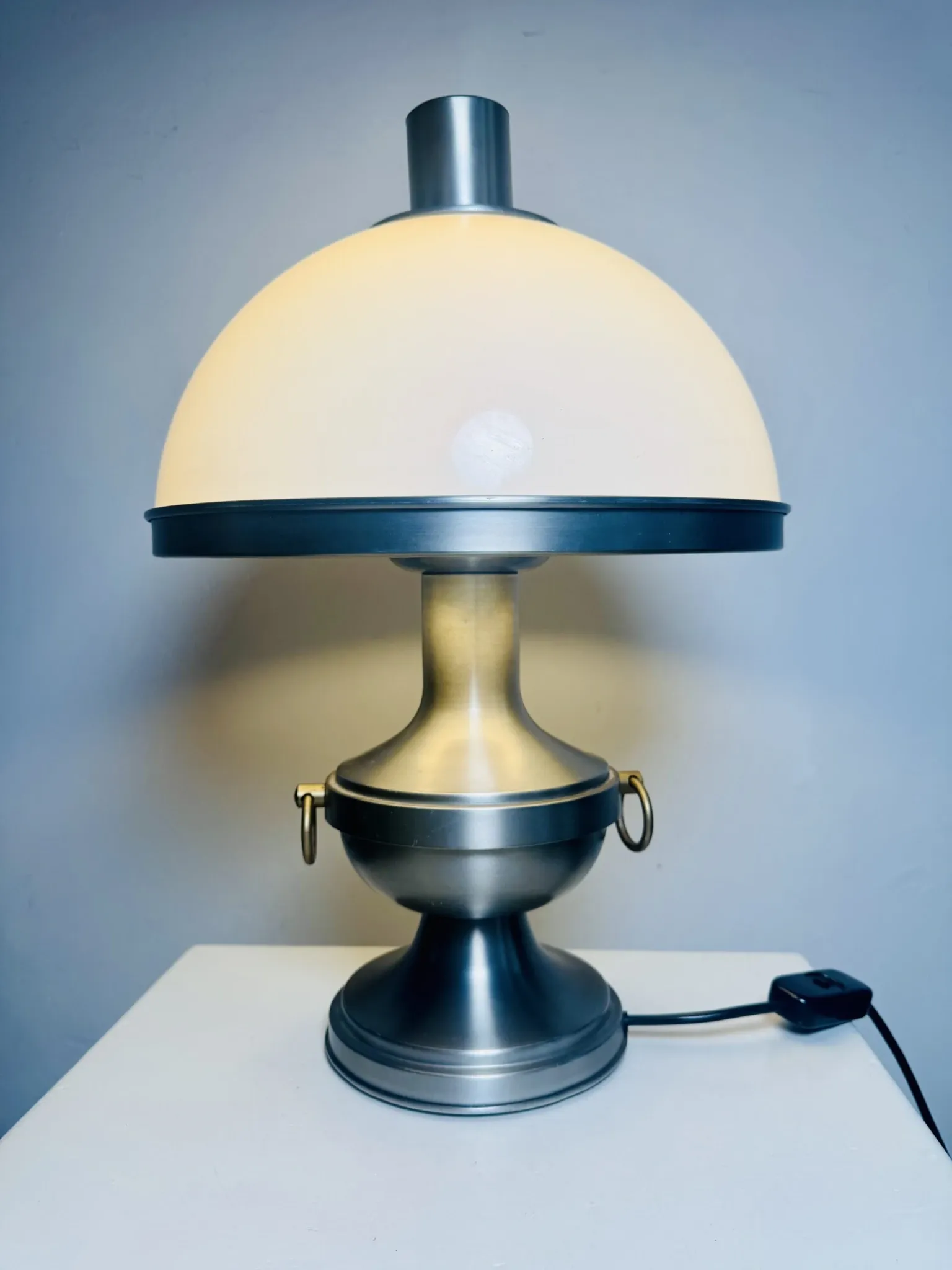 Metal Mushroom Table Lamp By Dijkstra Lampen, The Netherlands, 1960S