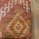 Moroccan Berber pouf colorful terracotta orange and bohemian green