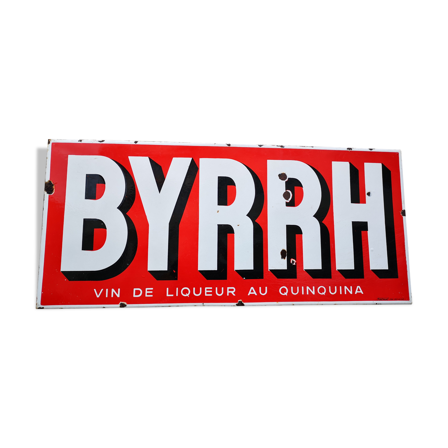 Plaque Métal Vintage Byrrh – Décor Moto Et BMW – Collectionneur !