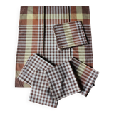 Set of 8 vintage brown checkered napkins