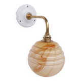Swan neck and Clichy glass wall lamp