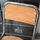 Pair of vintage adult school chairs in patinated metal