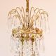 Swedish Gustavian style brass chandelier and 500 pendants circa 1960