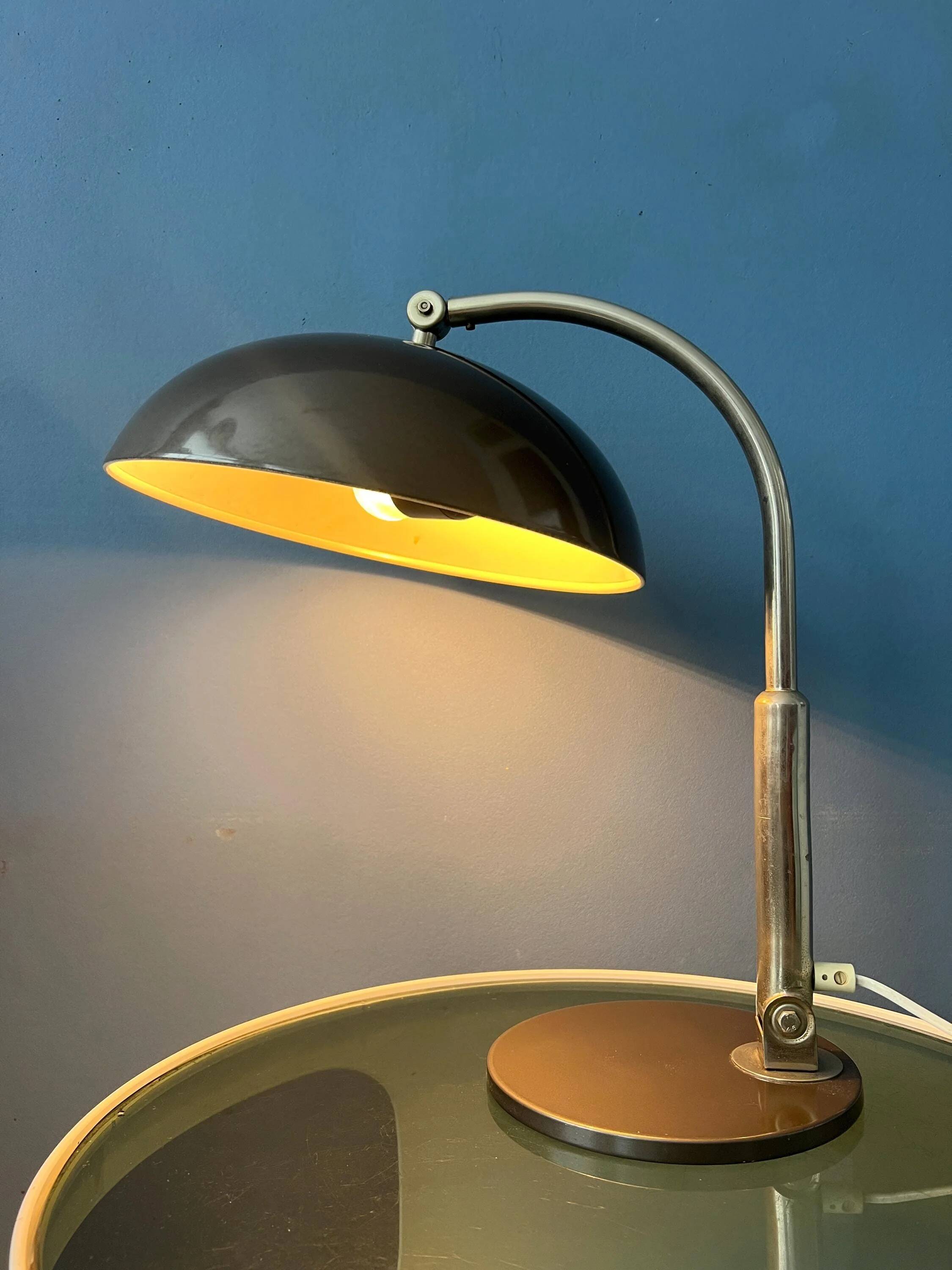 Vintage black desk lamp Hala Busquet 144 by Herman Busquet
