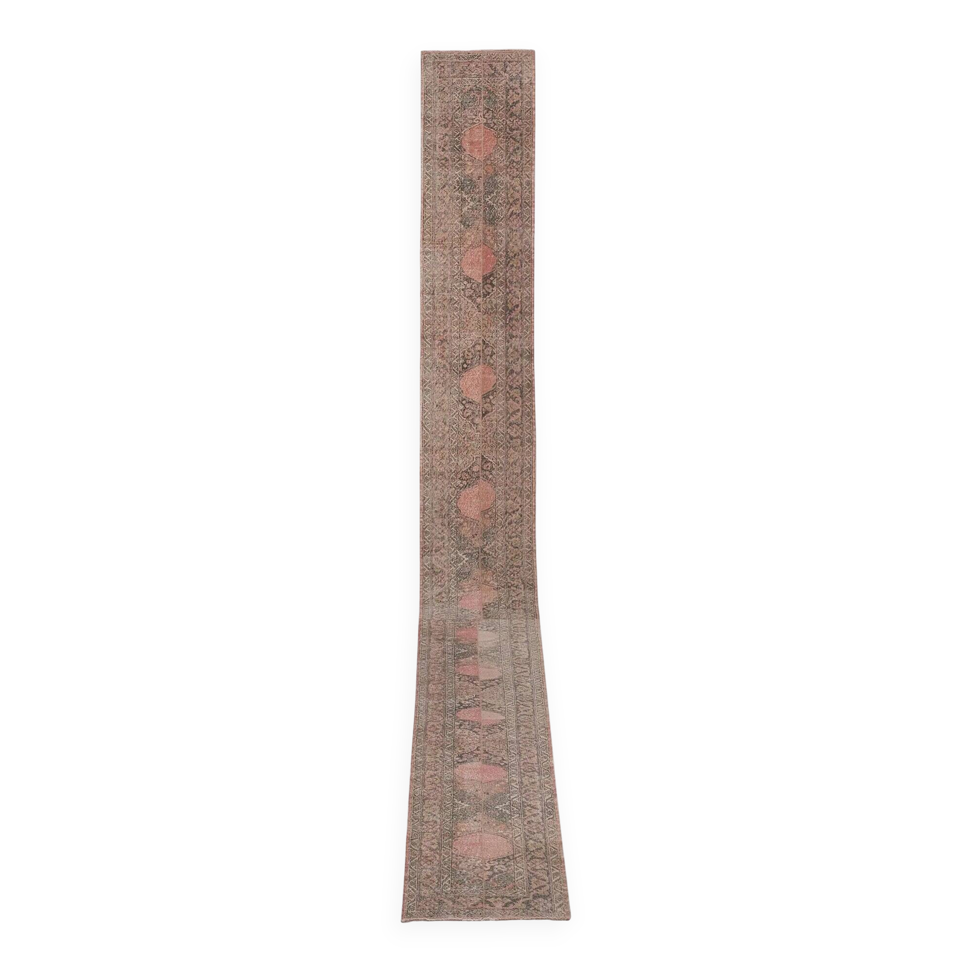 Vintage Turkish hallway rug 63x725 cm