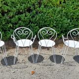 Garden furniture in white wrought iron