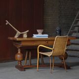 Baroque writing desk from the 1920s in solid oak, by a Danish cabinetmaker.