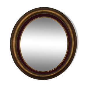 Miroir ovale en bois