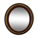Miroir ovale en bois doré 76 x 67 cm