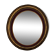 Miroir ovale en bois doré 76 x 67 cm