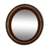 Miroir ovale en bois doré 76 x 67 cm