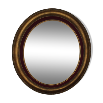 76 x 67 cm gold wood oval mirror