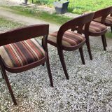 Baumann extendable round dining table and 4 gondola chairs