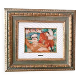 Peinture à l'huile figurative sur carton avec cadre 1982 Guarnieri Carlo